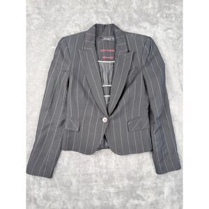 Zara Woman Tailored Suit Blazer Black Pinstripe Single Button Size US 4